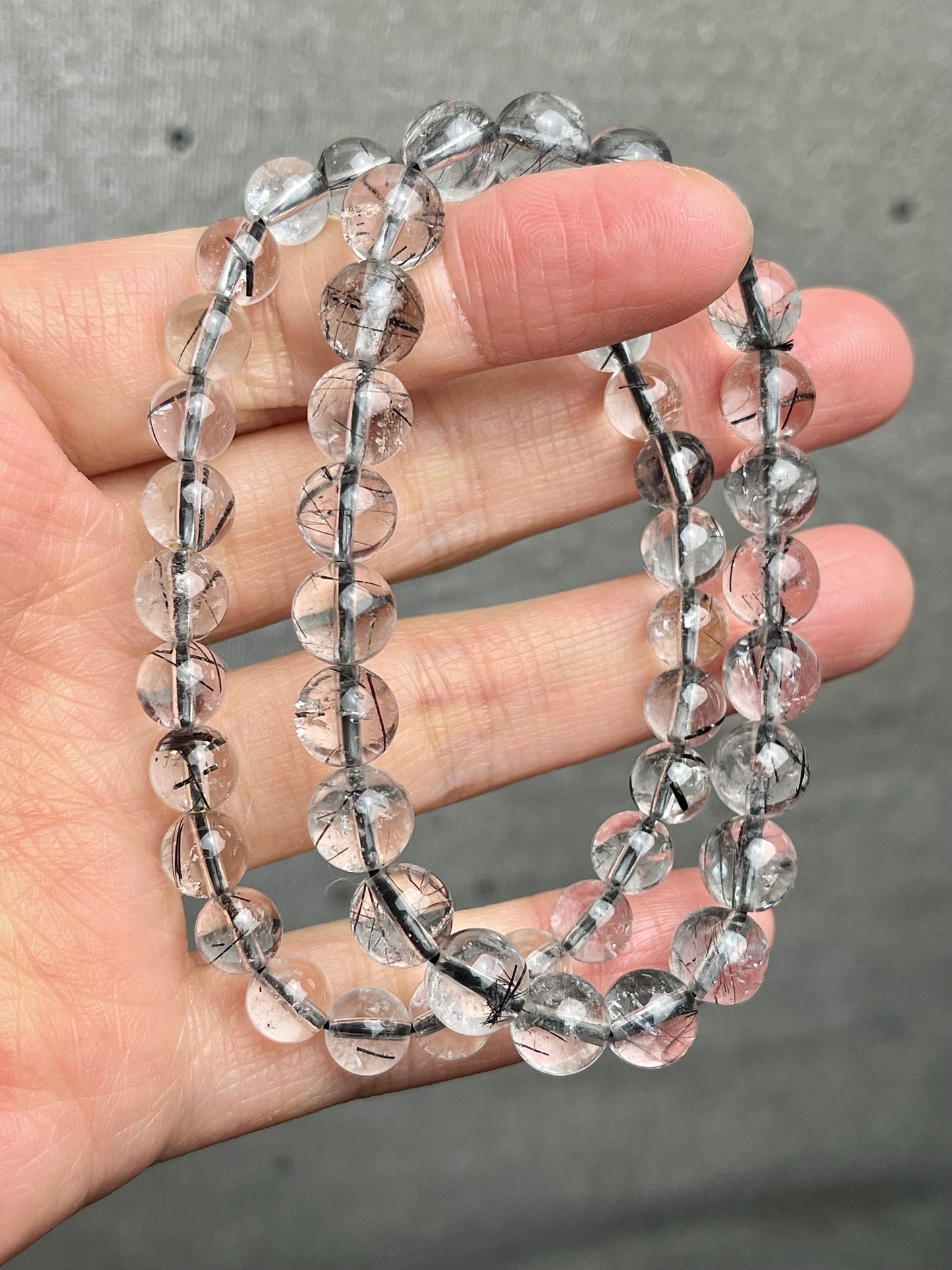 Turmalinkvarts armbånd 7-8mm+