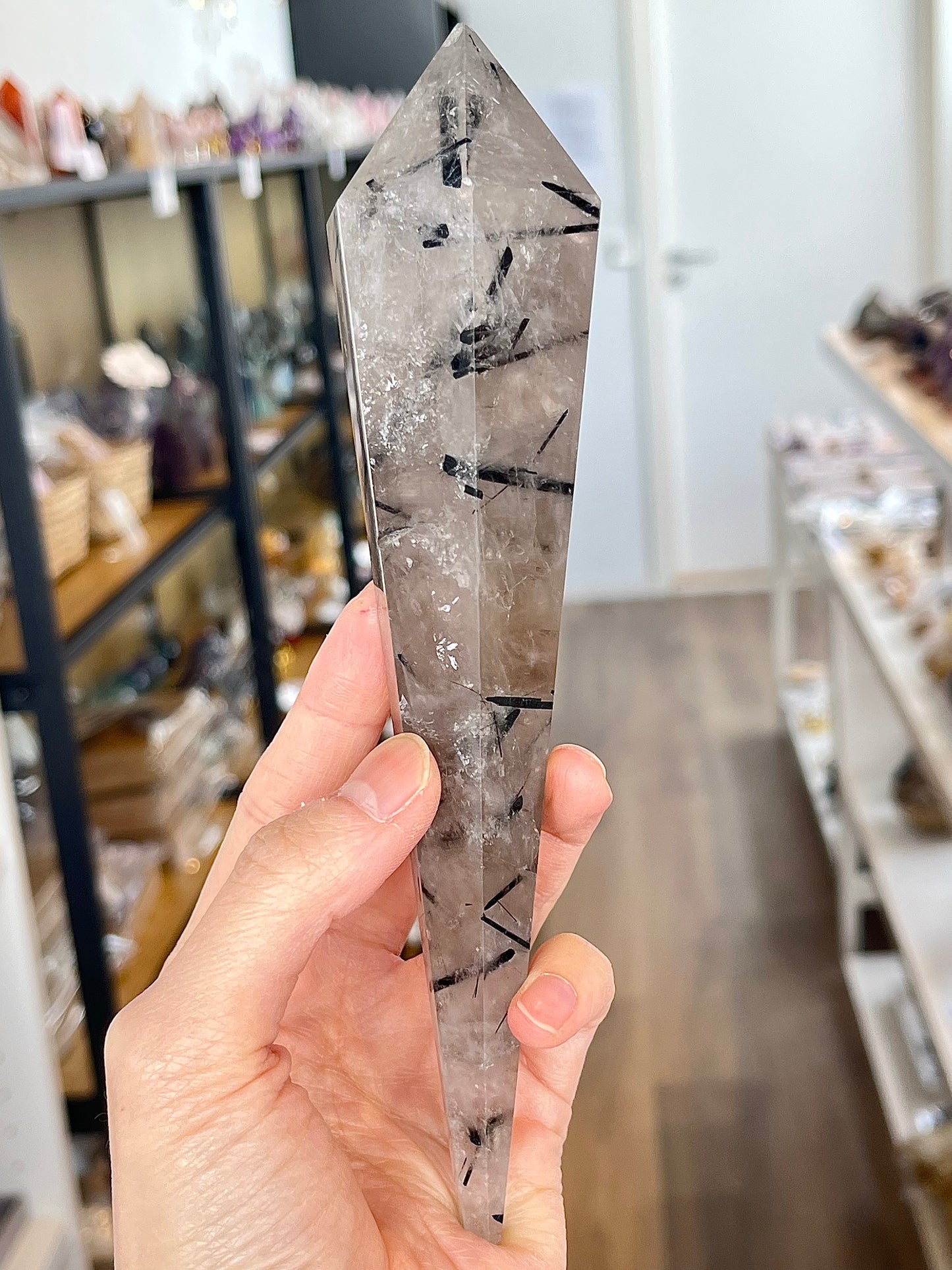 Polished Tourmaline Quartz Scepter