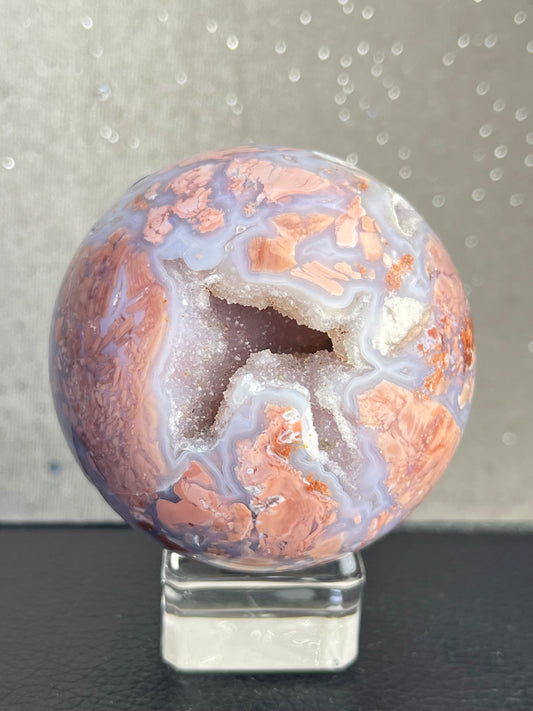Druzy Rosa Agat kule (Cotton Candy Agate)