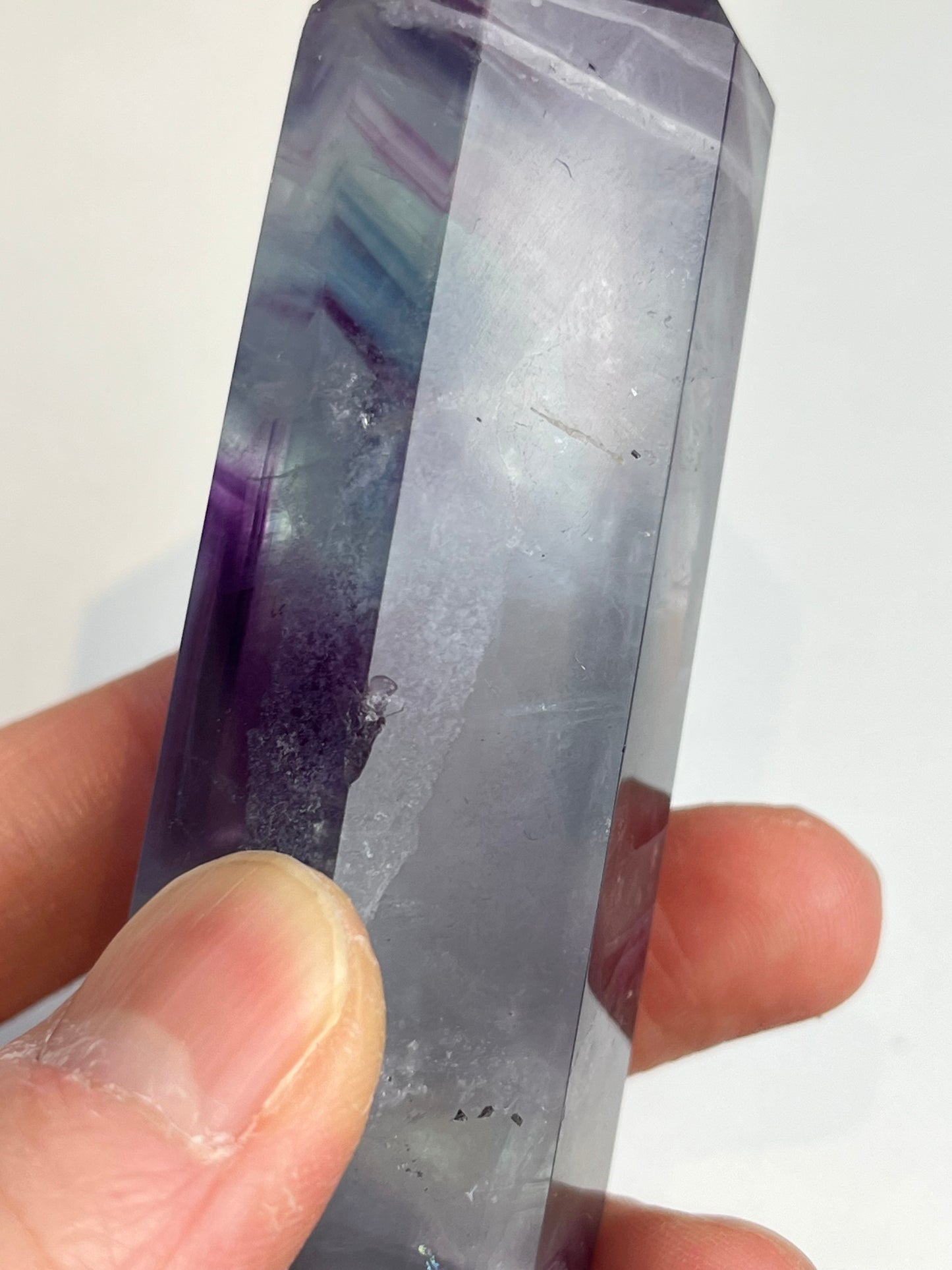 Rainbow Fluorite tower (minor damage)