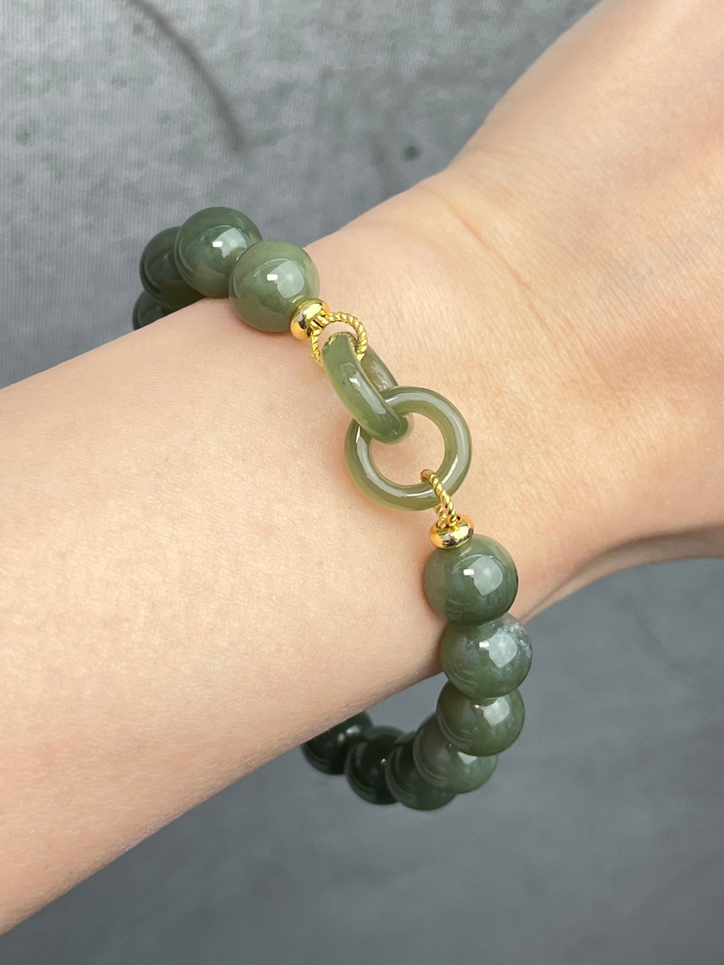 Jade, Nefritt armbånd 10mm+