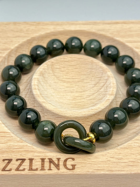 Jade, Nefritt armbånd 10mm+