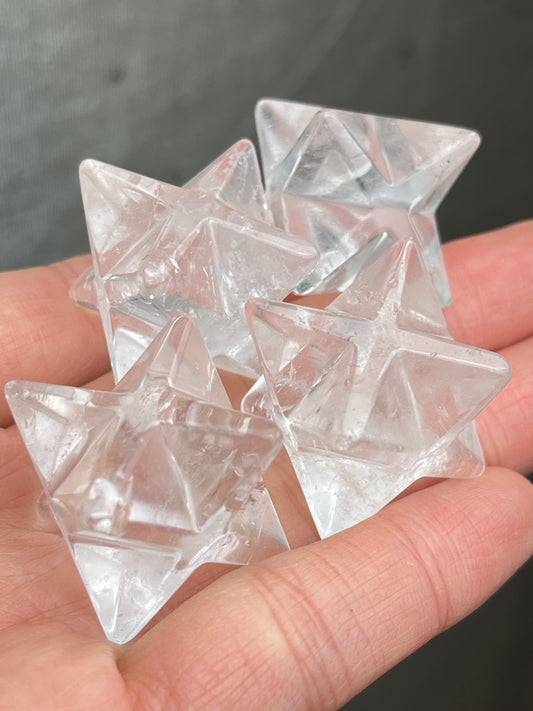 Bergkrystall klar kvarts Merkaba