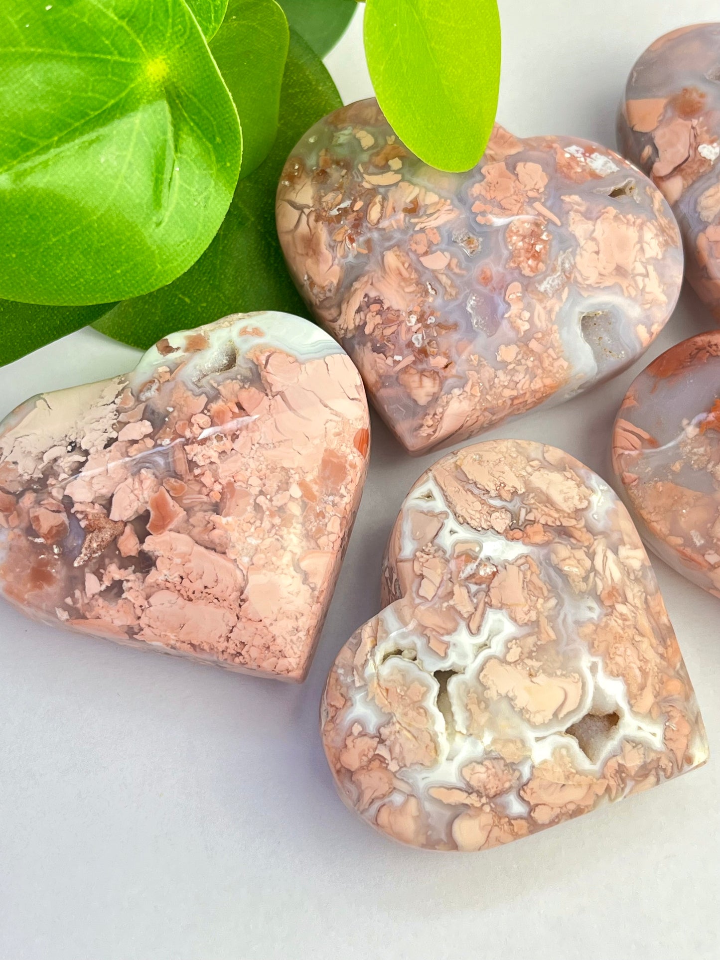 Druzy Rosa Agat hjerte (Cotton Candy Agate)