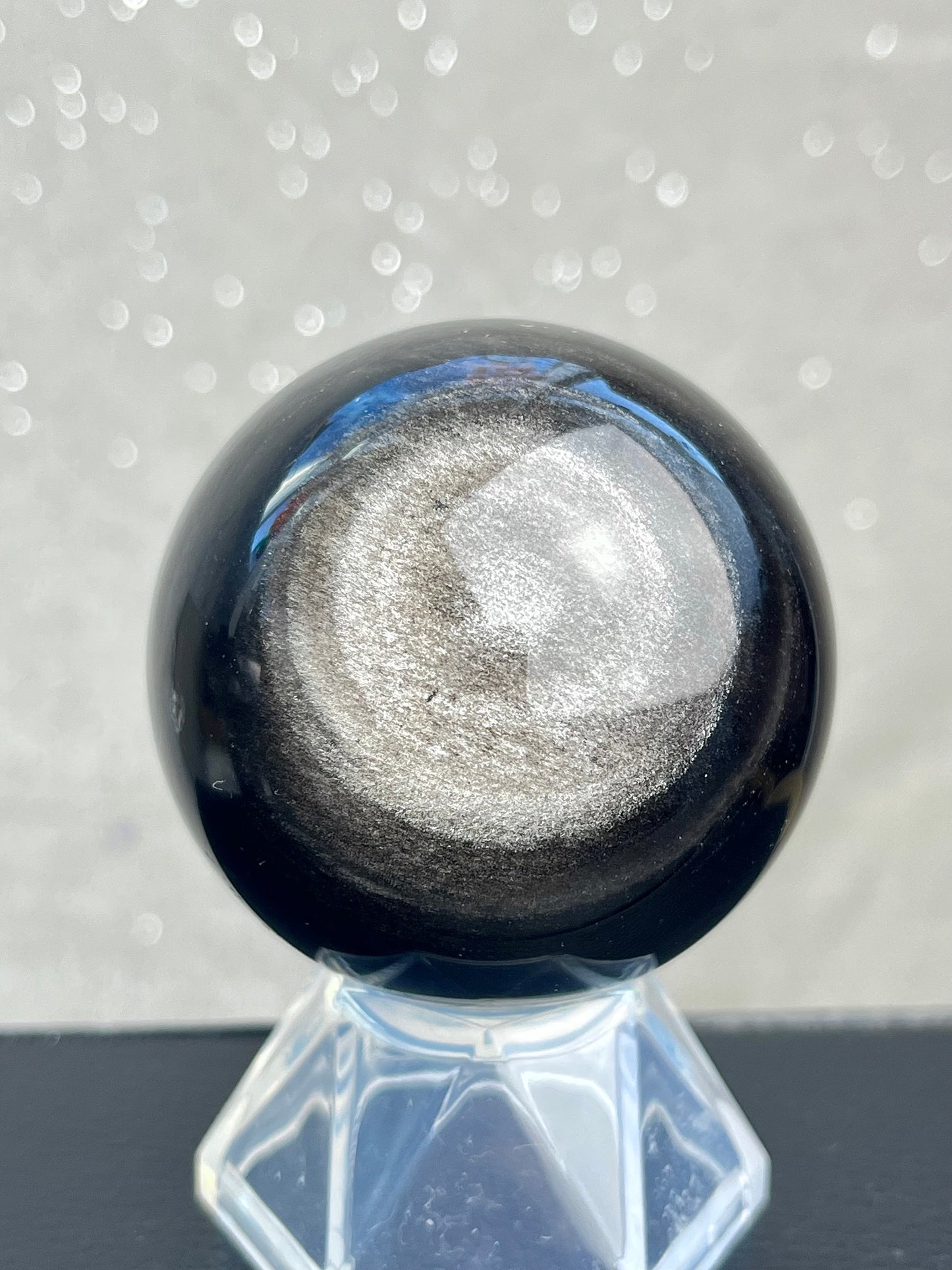 Sølv obsidian kule
