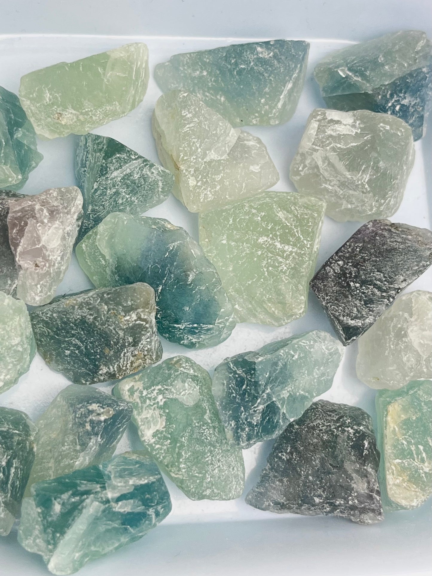 Blågrønn Fluoritt, Rå 20-30mm