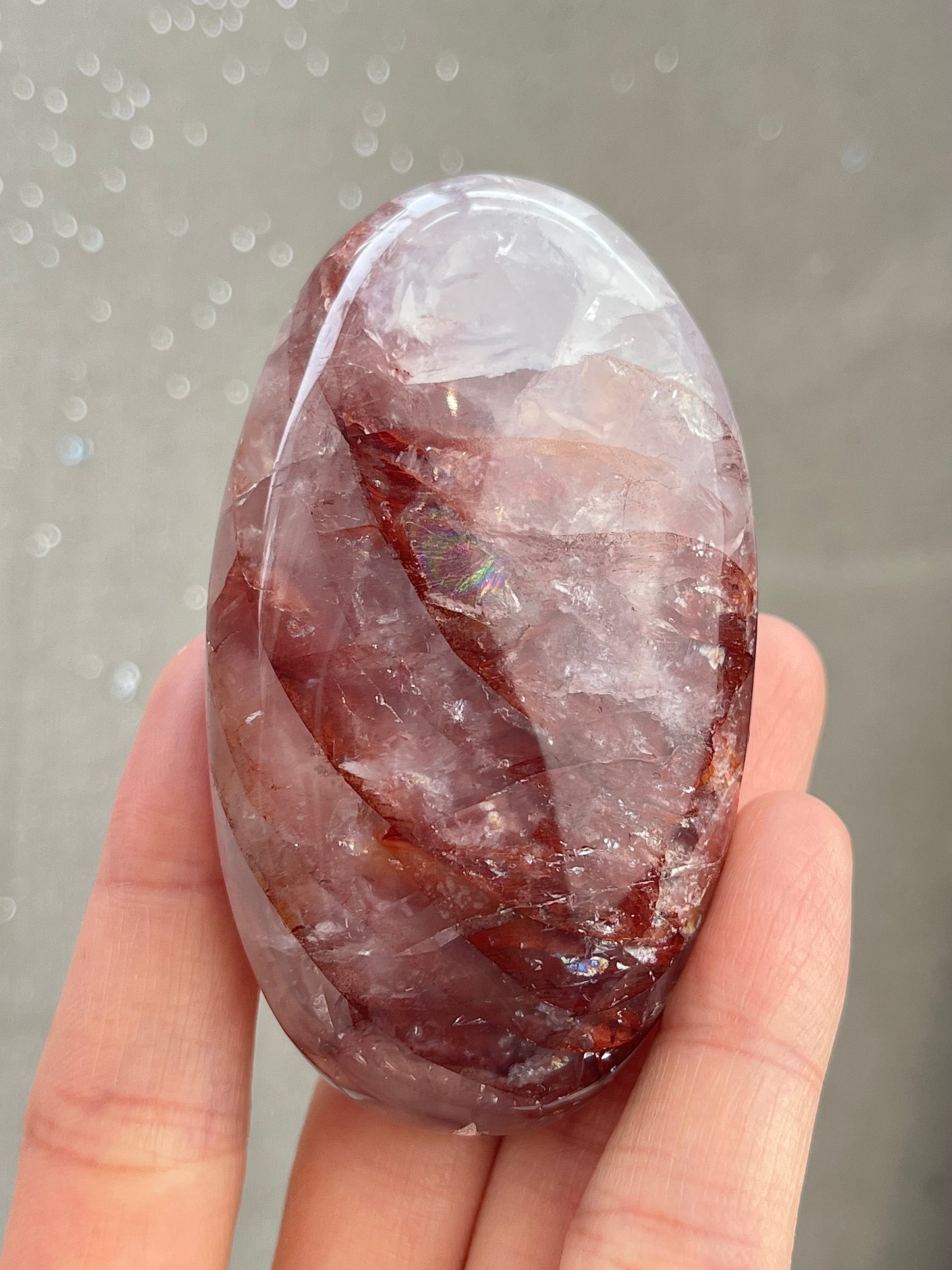 Flame Quartz Hand Stone