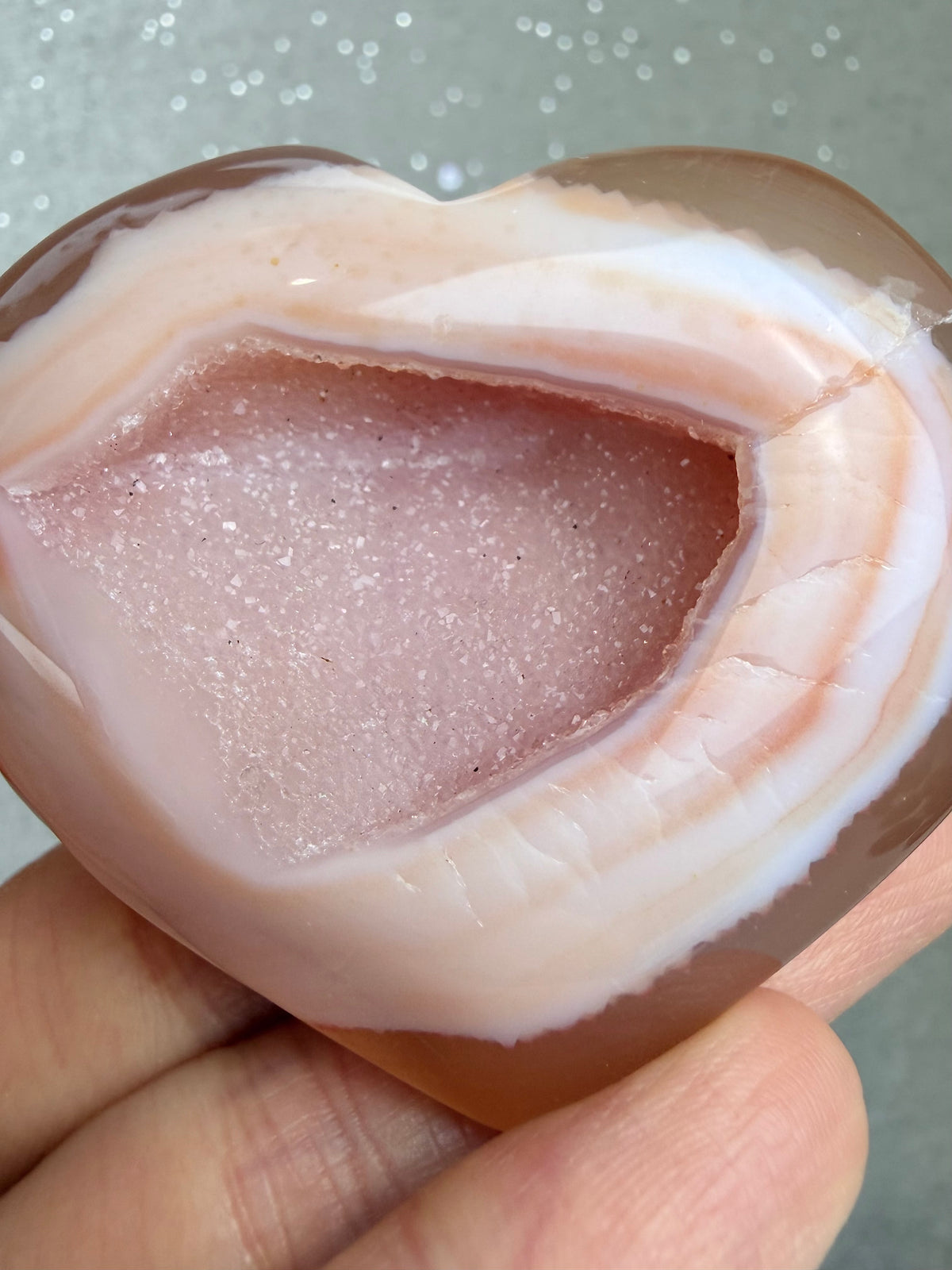 Druzy Agat Hjerte