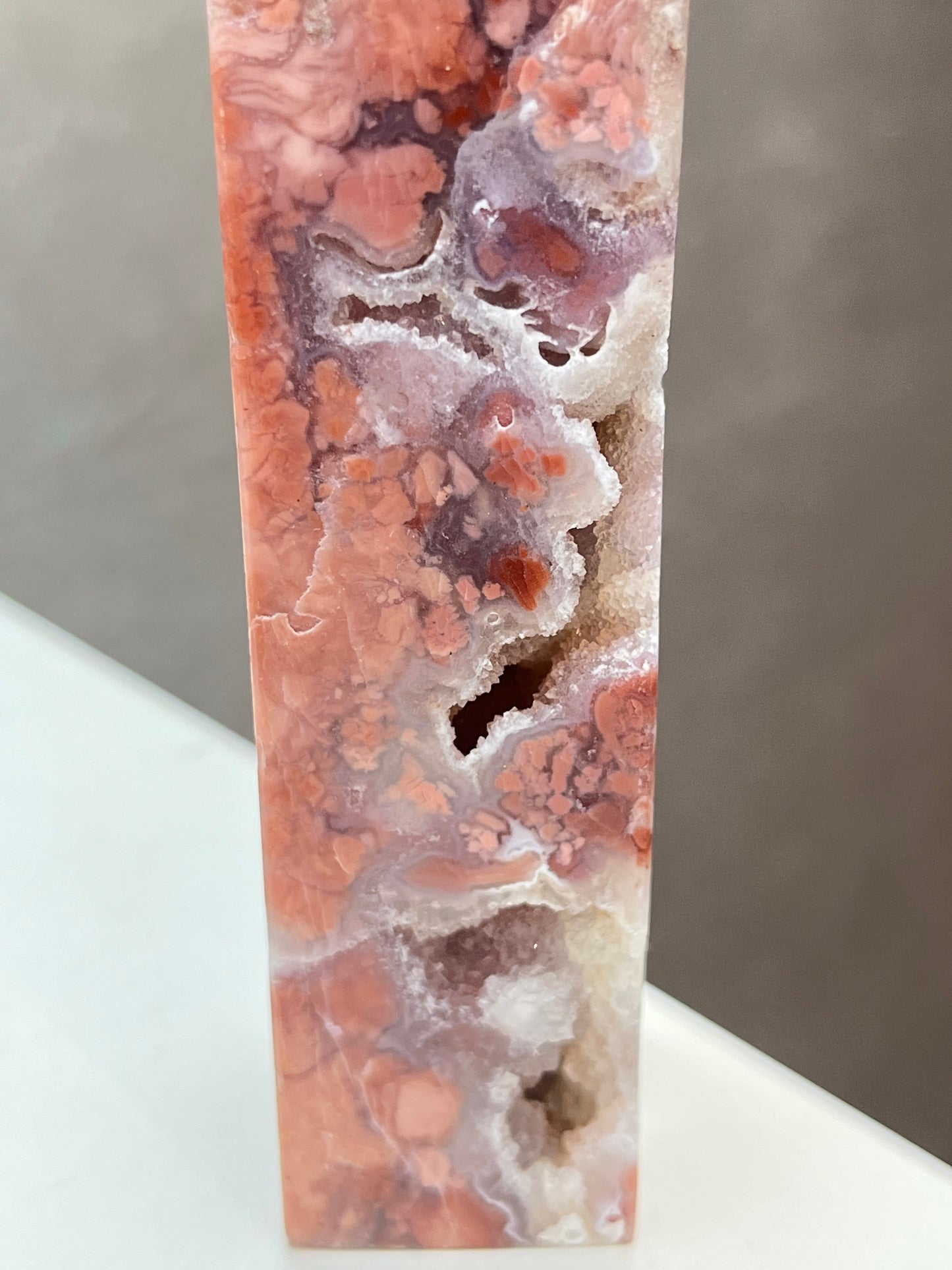 Rosa Agat tårn (Cotton Candy Agate)