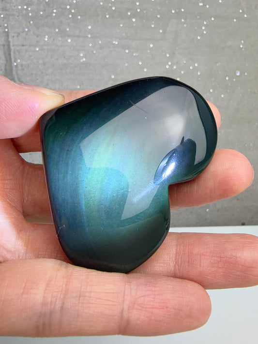 Regnbue obsidian Hjerte