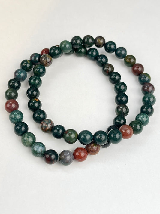 Blodstein (Heliotrop) armbånd 6mm+