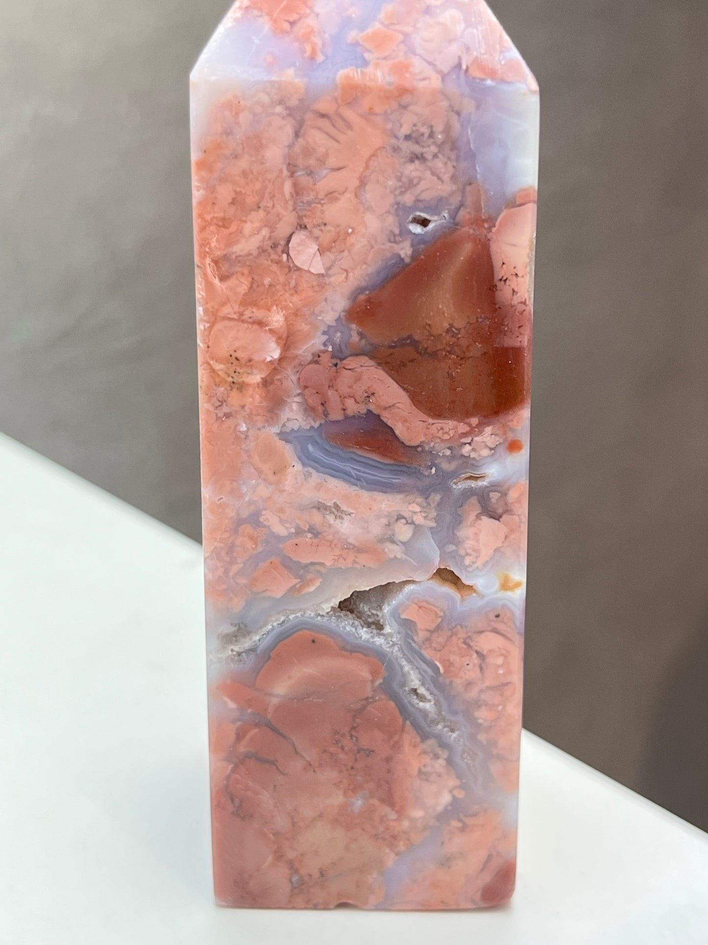 Rosa Agat tårn (Cotton Candy Agate)