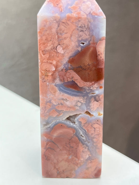 Rosa Agat tårn (Cotton Candy Agate)