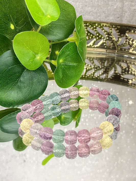 Utskåret fluorittarmbånd 9mm+