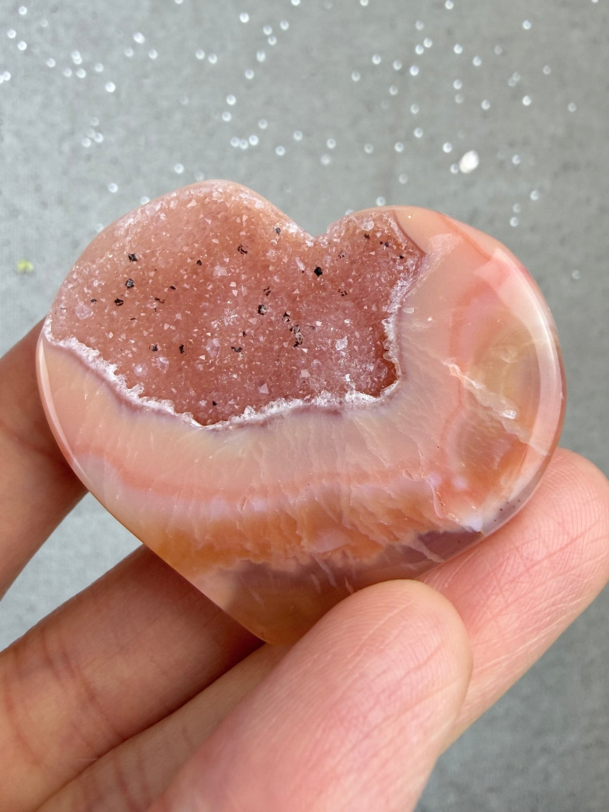 Druzy Agat Hjerte