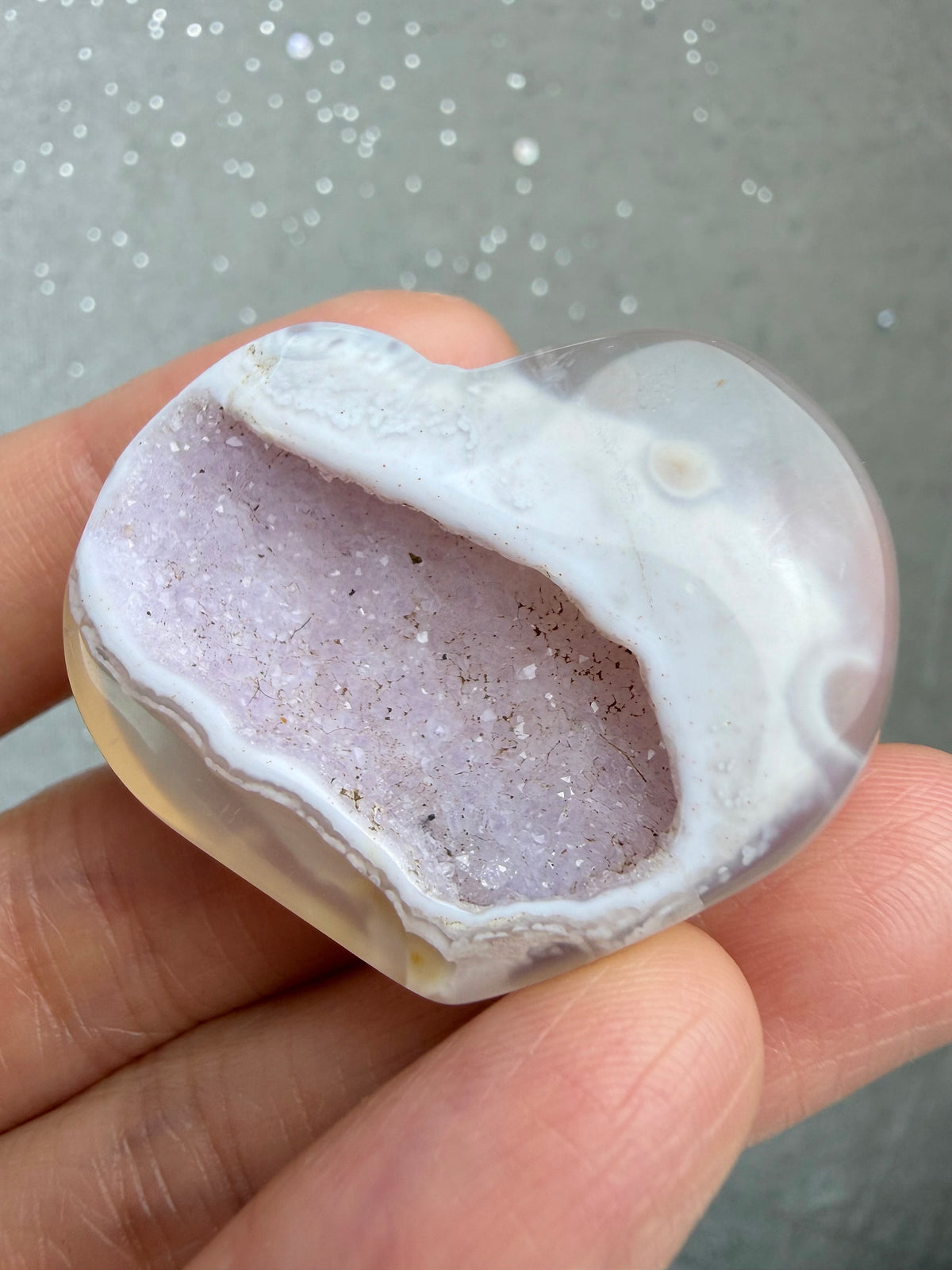 Druzy Agat Hjerte