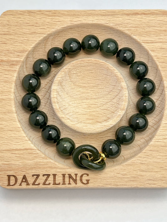 Jade, Nefritt armbånd 10mm+