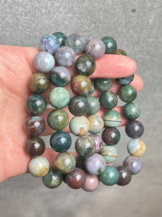 Indisk Agat armbånd 11-12mm+