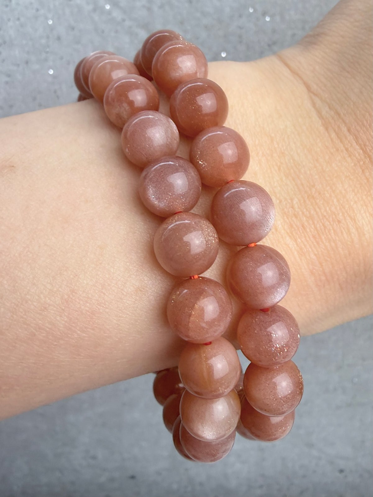 Solstein og månestein armbånd 8-9mm+
