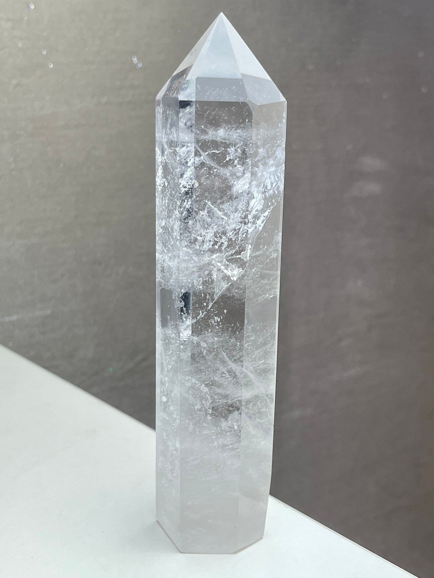 Bergkrystall klar kvarts tårn