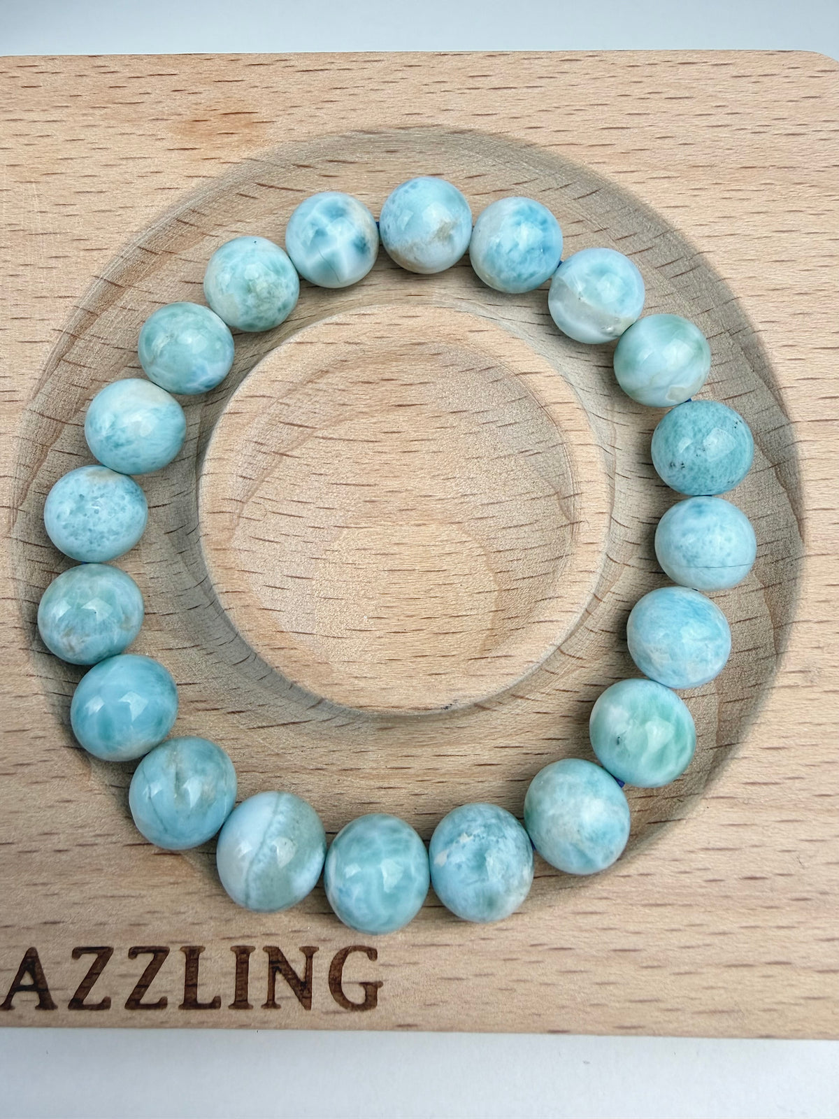 Larimar armbånd 9mm+