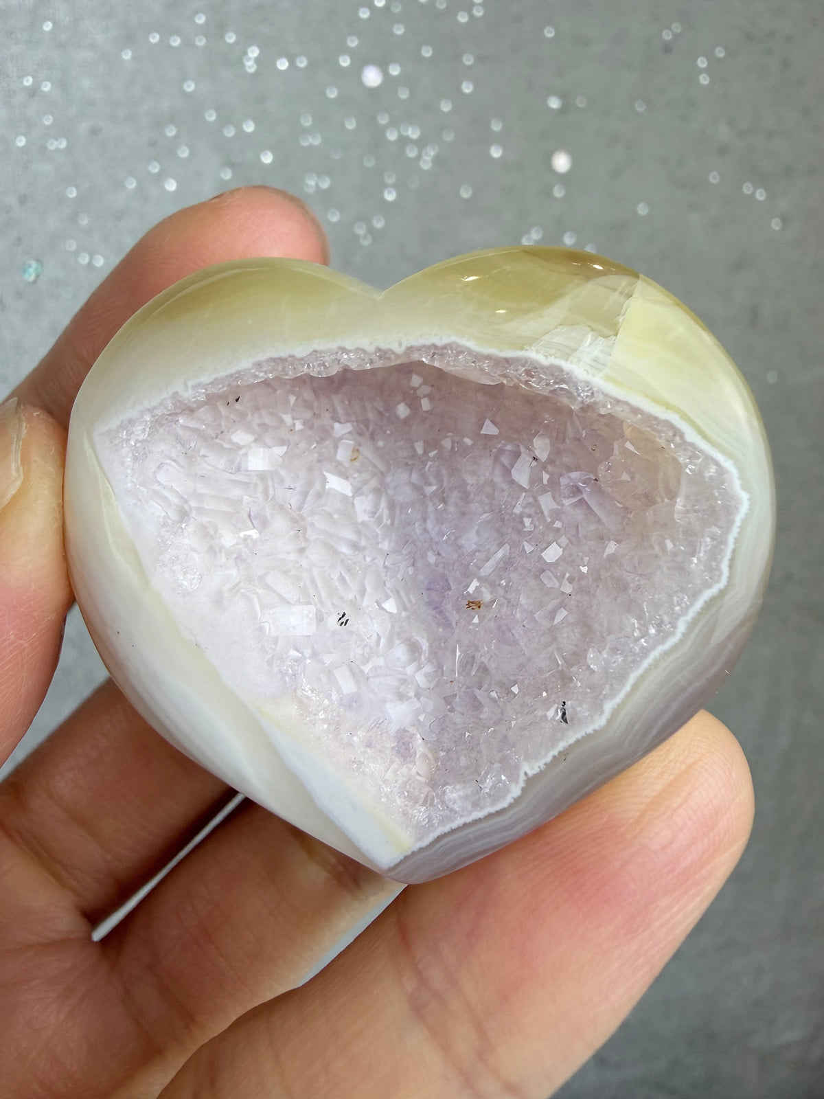 Druzy Agat Hjerte