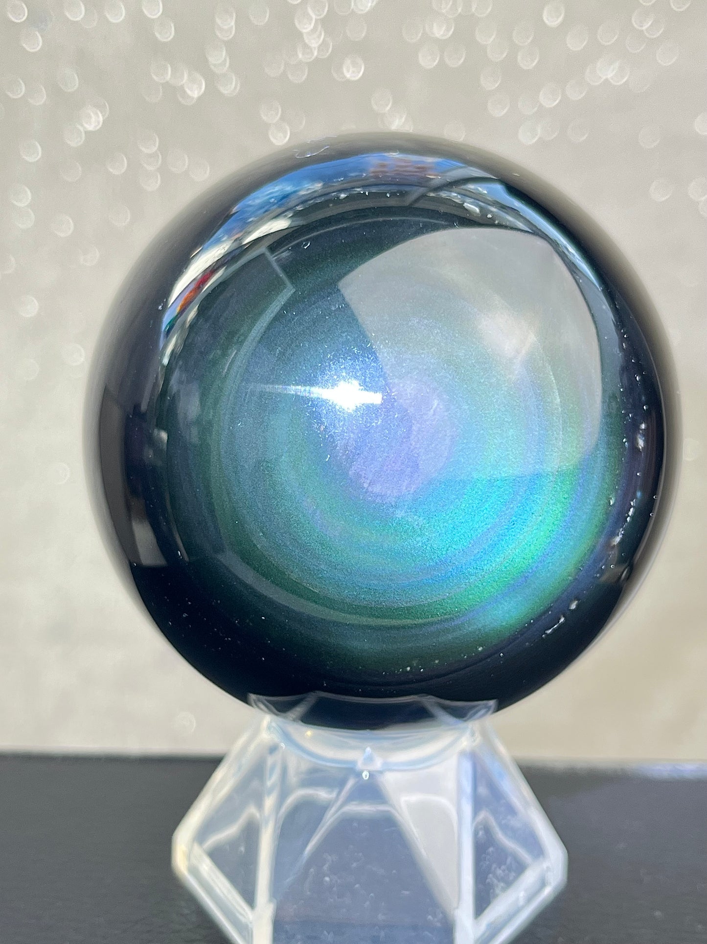 Regnbue obsidian kule