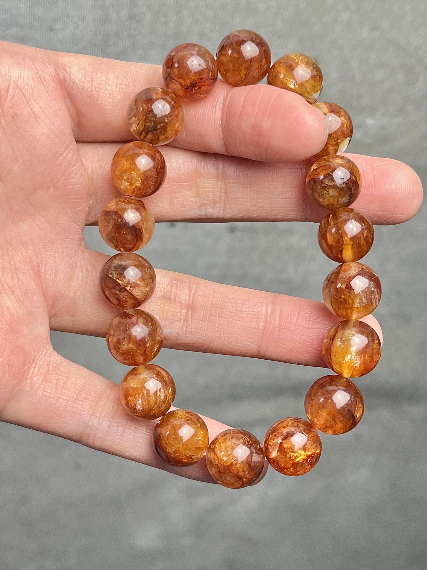 Flammekvarts armbånd 12mm+