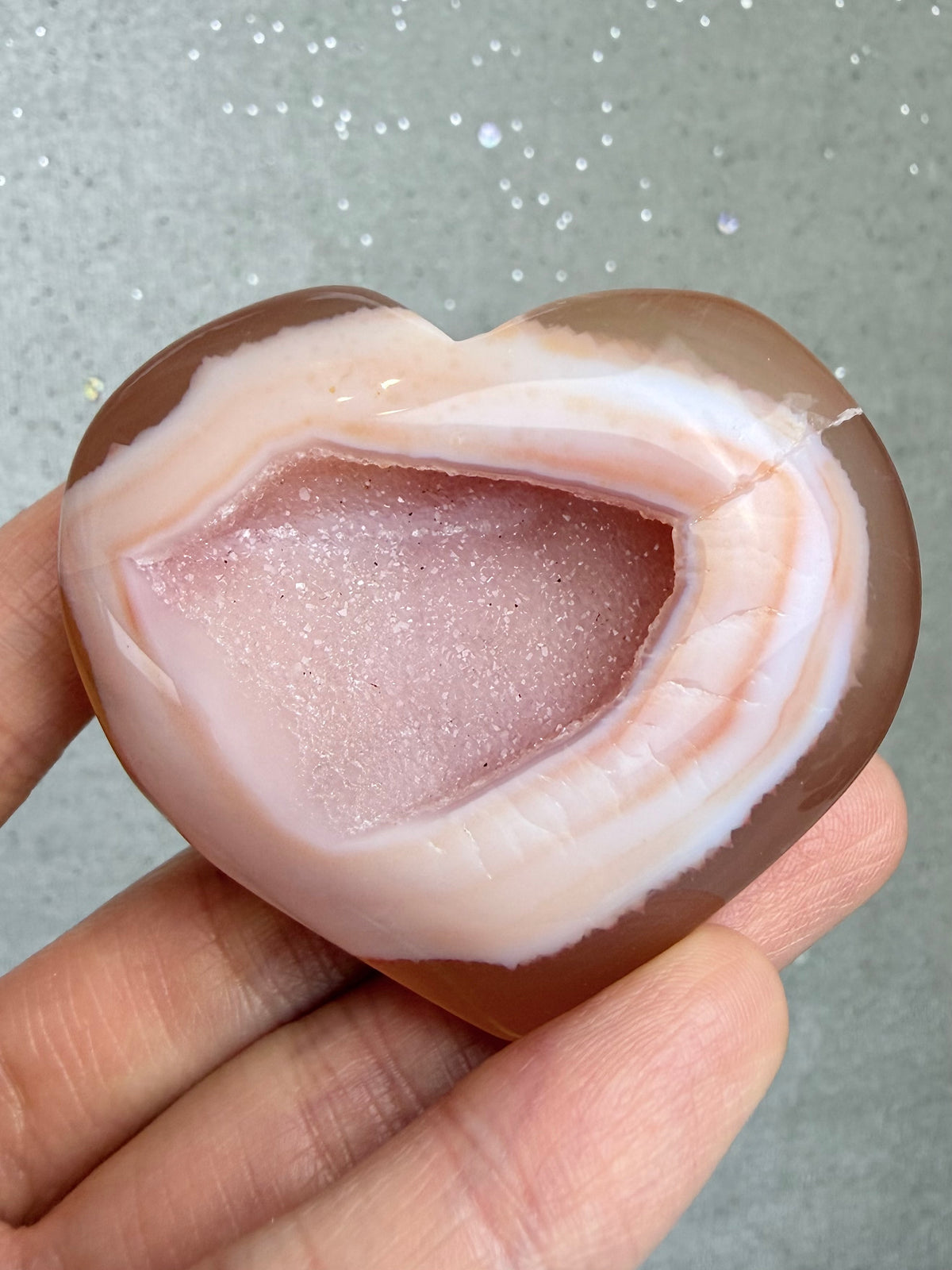 Druzy Agat Hjerte