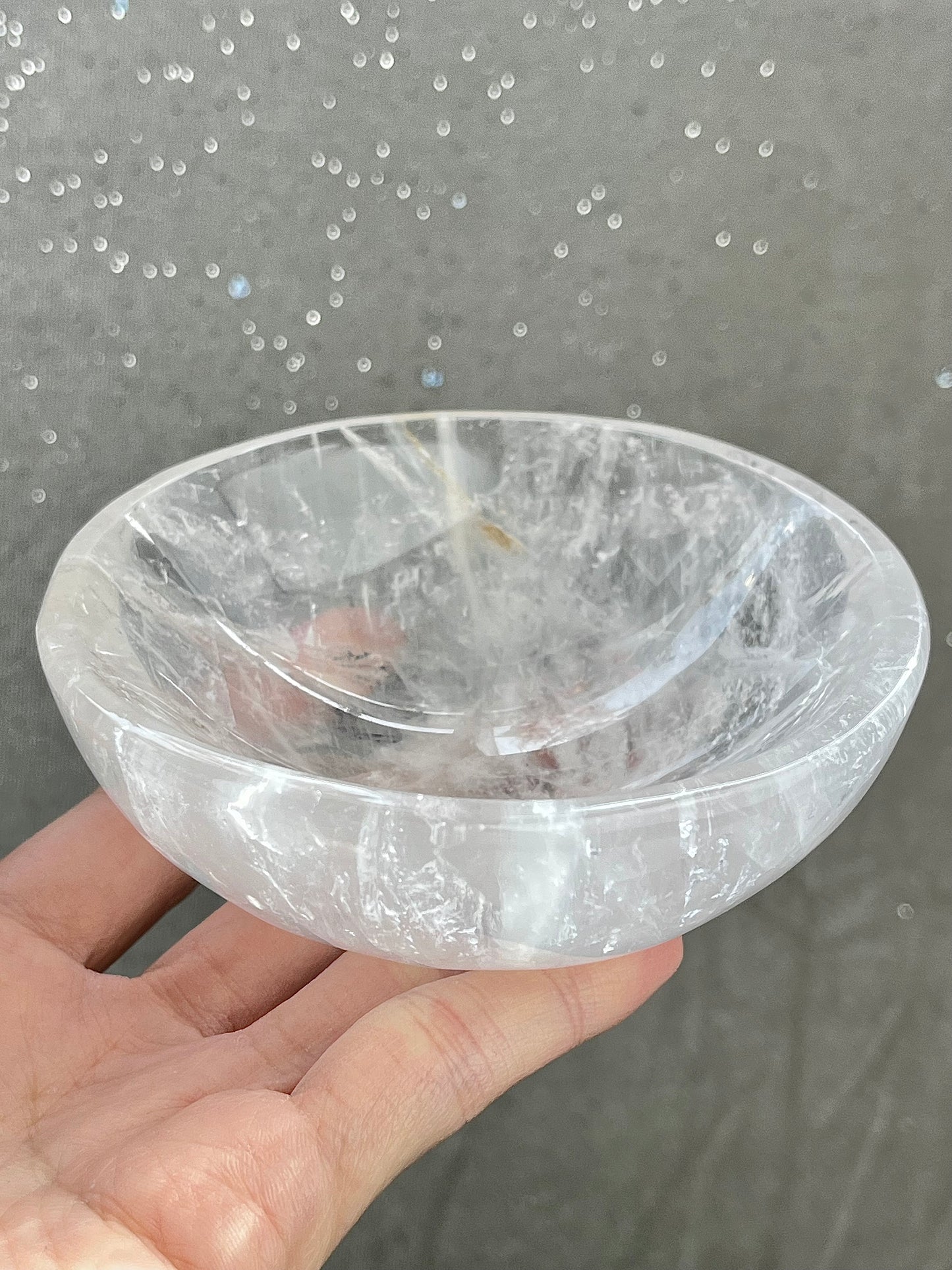 Bergkrystall klarkvarts skål