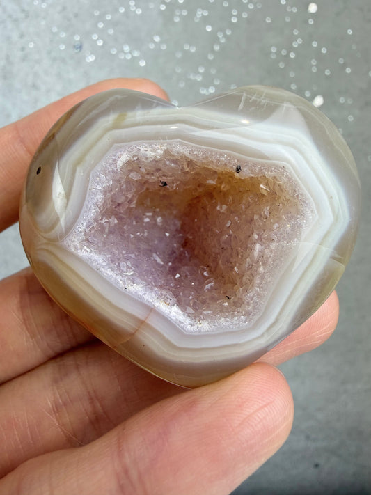 Druzy Agat Hjerte