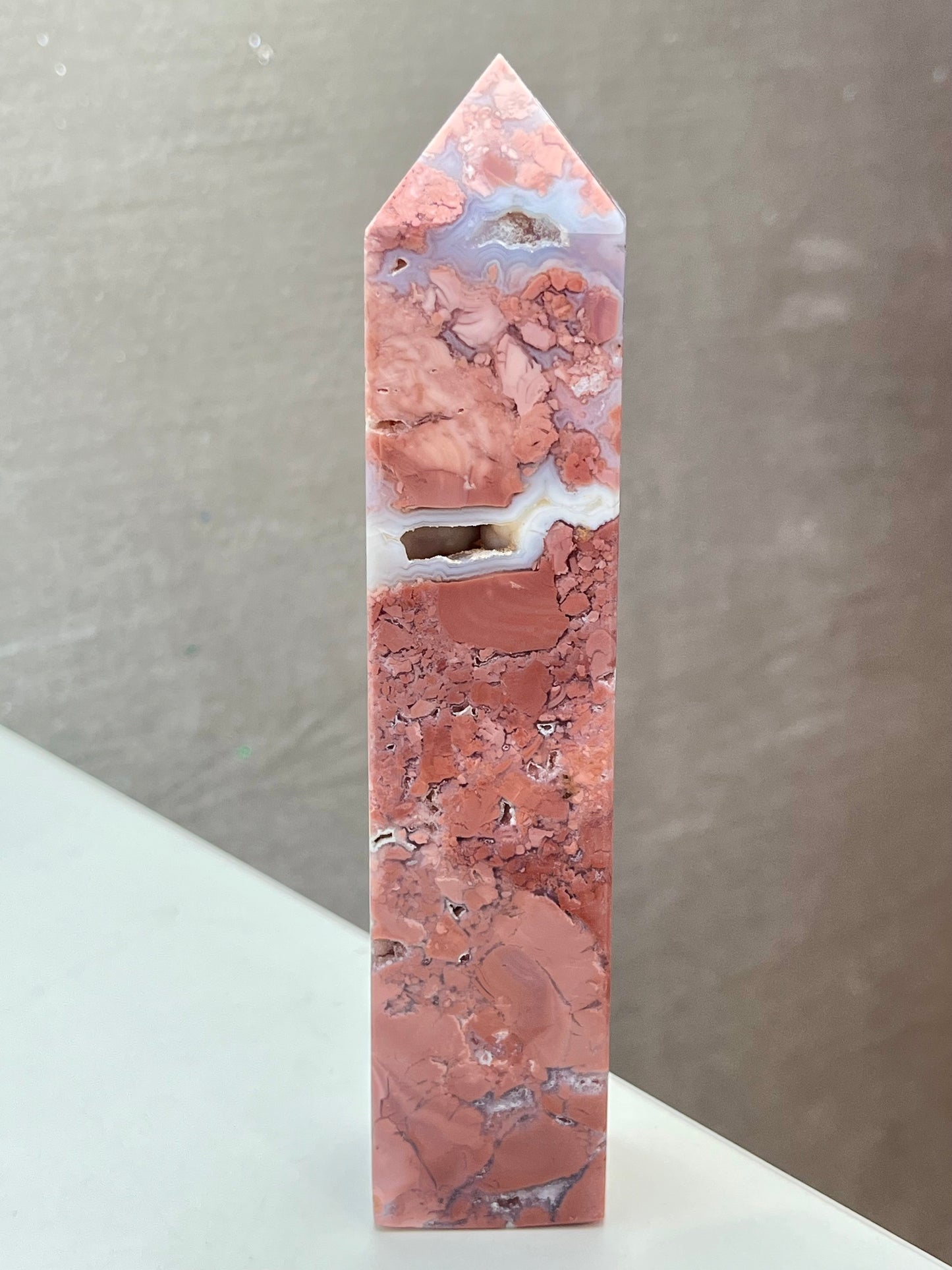 Rosa Agat tårn (Cotton Candy Agate)