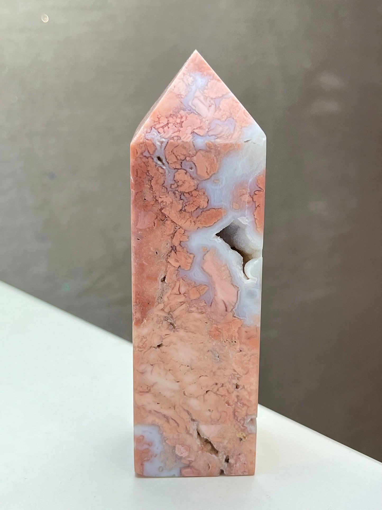 Rosa Agat tårn (Cotton Candy Agate)