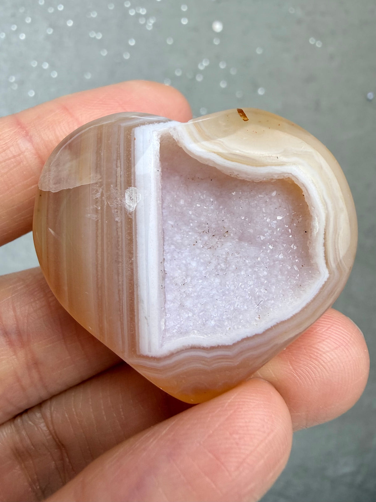 Druzy Agat Hjerte