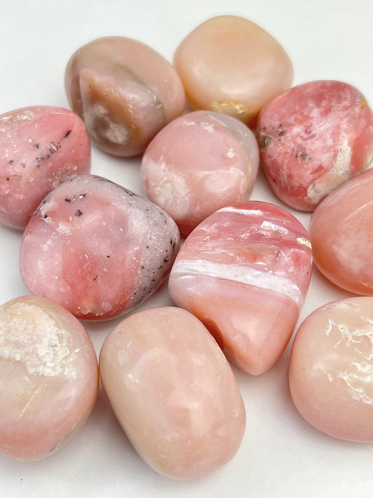 Pink opal tumbled 23-26mm
