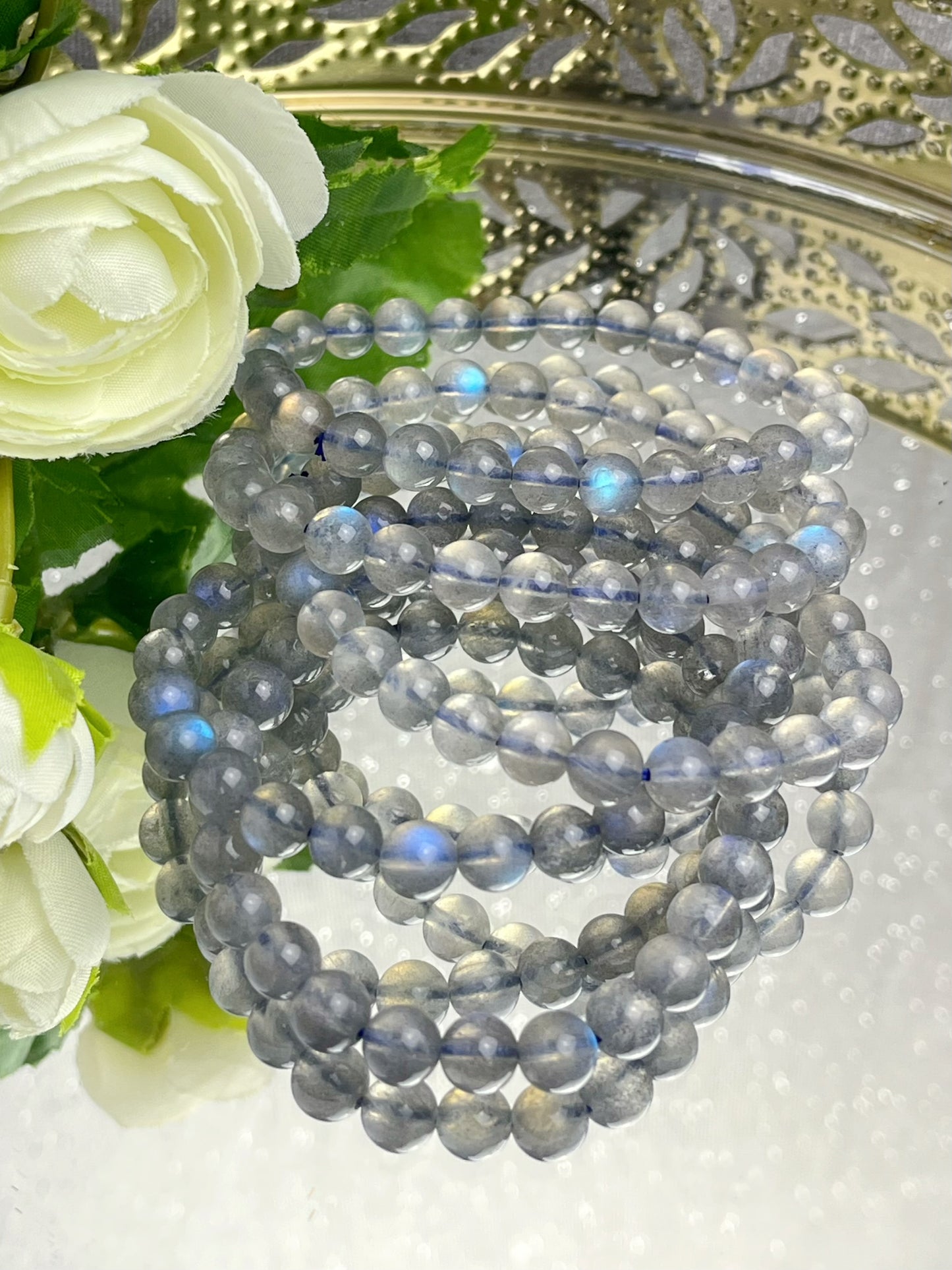 Labradoritt armbånd 6-7mm+