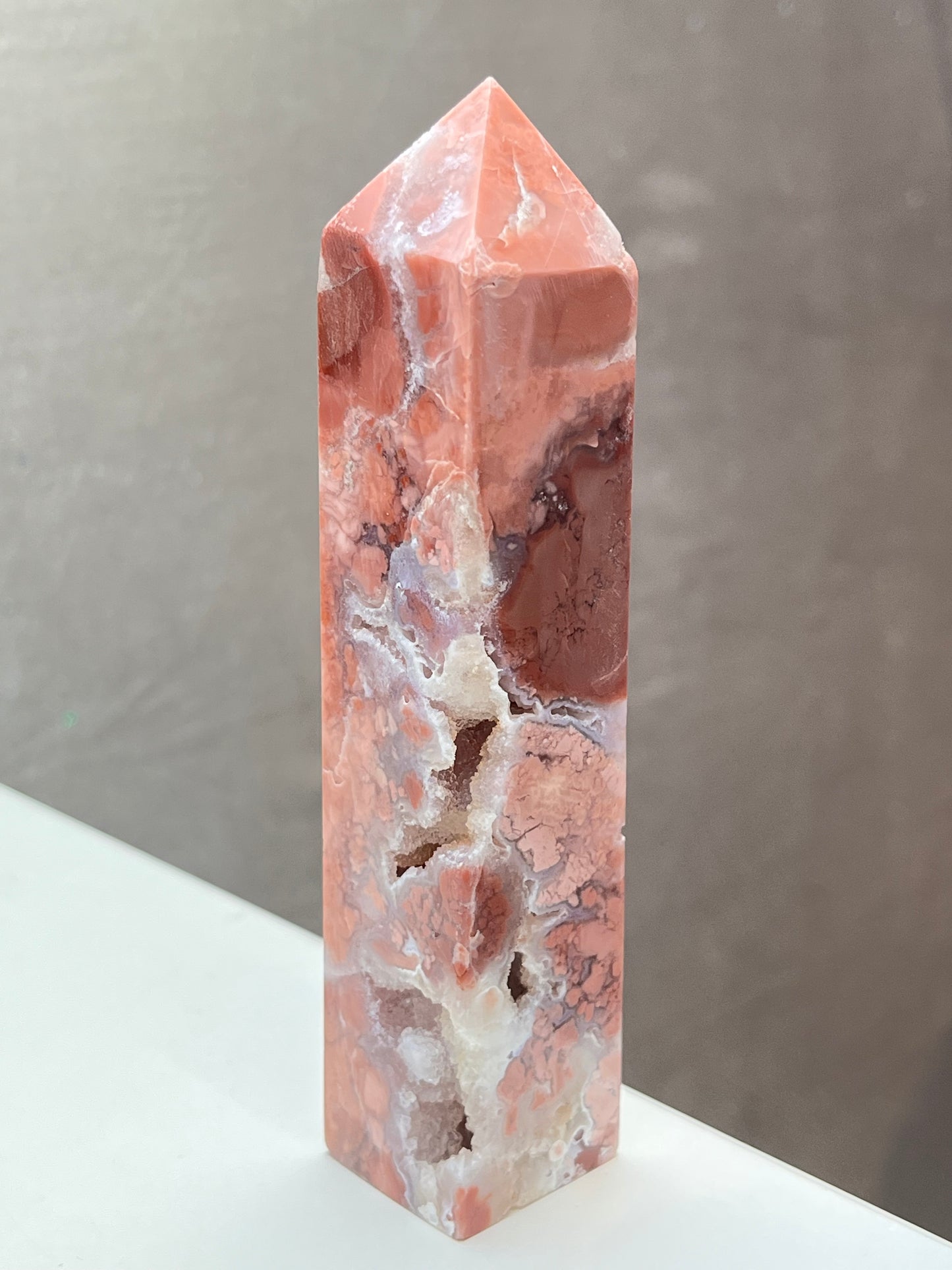 Rosa Agat tårn (Cotton Candy Agate)