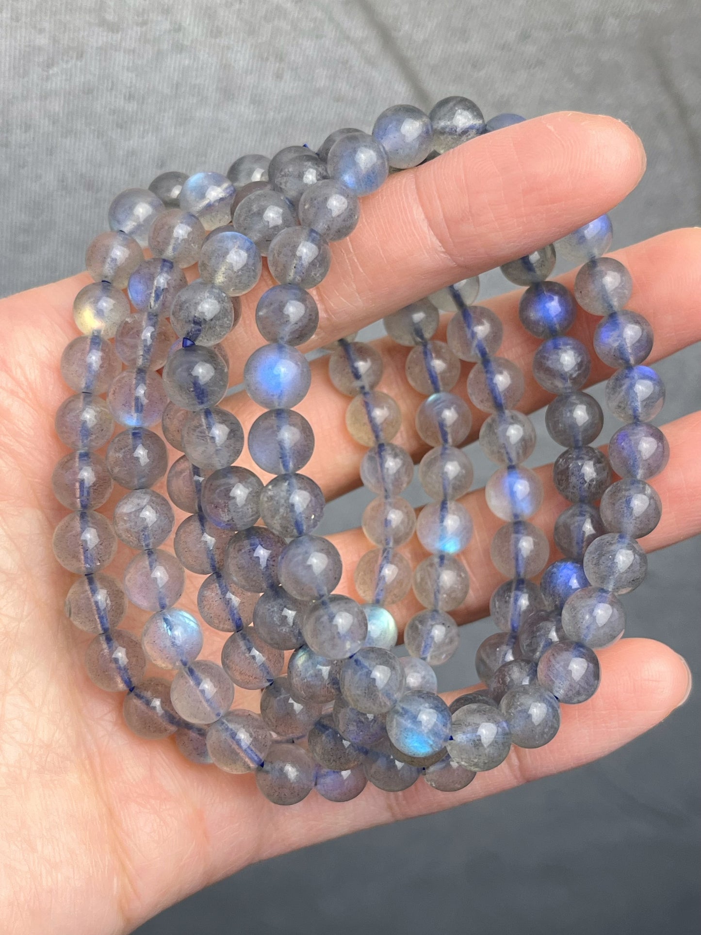 Labradoritt armbånd 6-7mm+