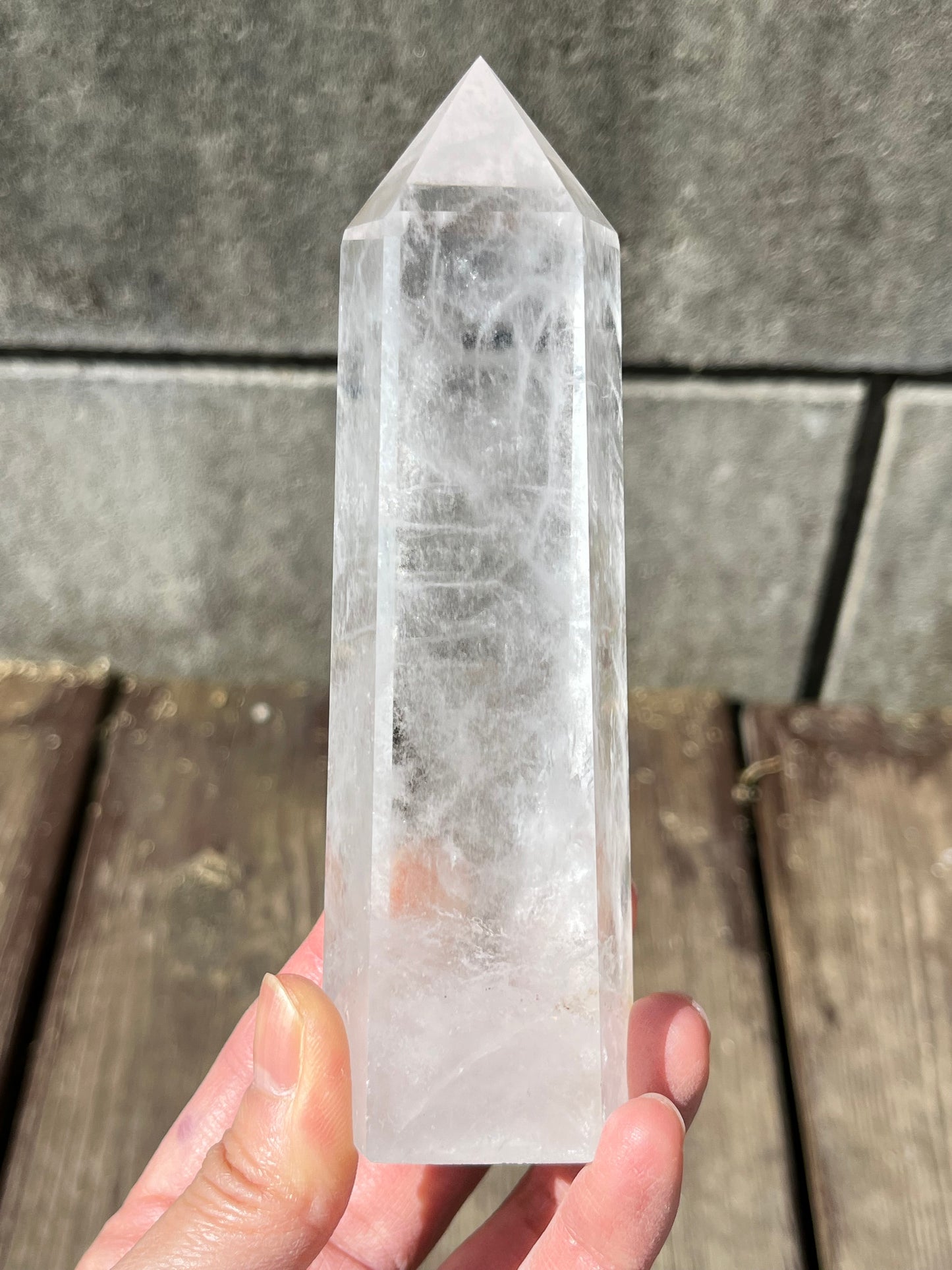 Bergkrystall klar kvarts tårn