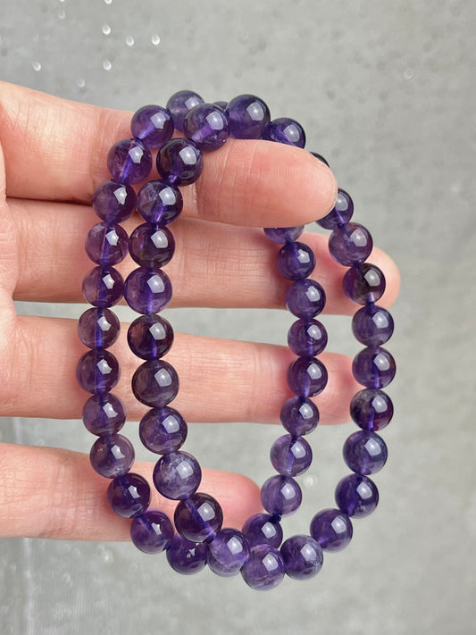 Ametyst armbånd 7mm+