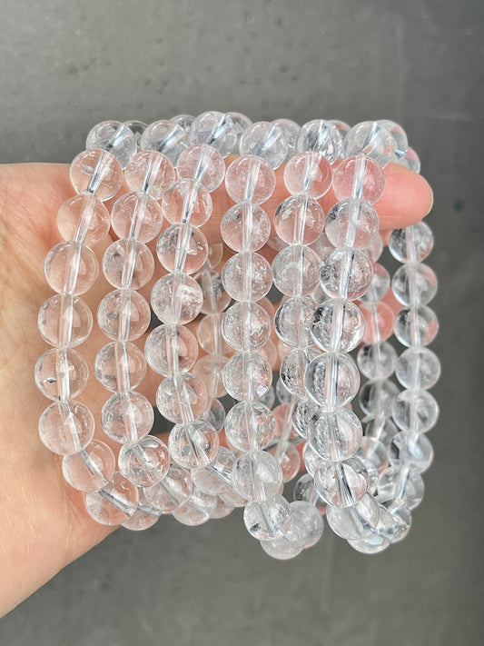 Bergkrystall klar kvarts armbånd 9mm+