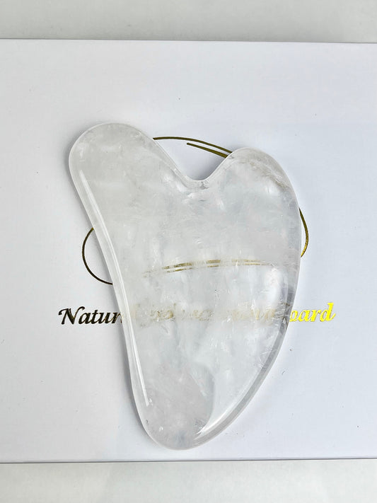 Bergkrystall klar kvarts Gua Sha med gaveeske