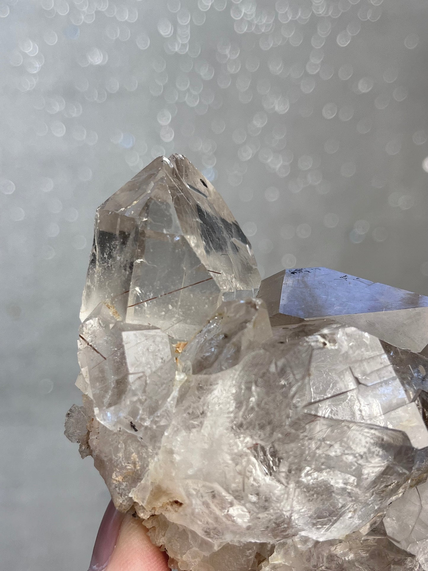 Smoky Quartz Cluster with Rutile from Brazil