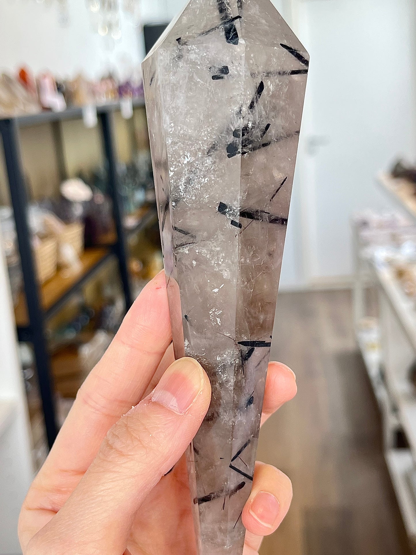 Polished Tourmaline Quartz Scepter