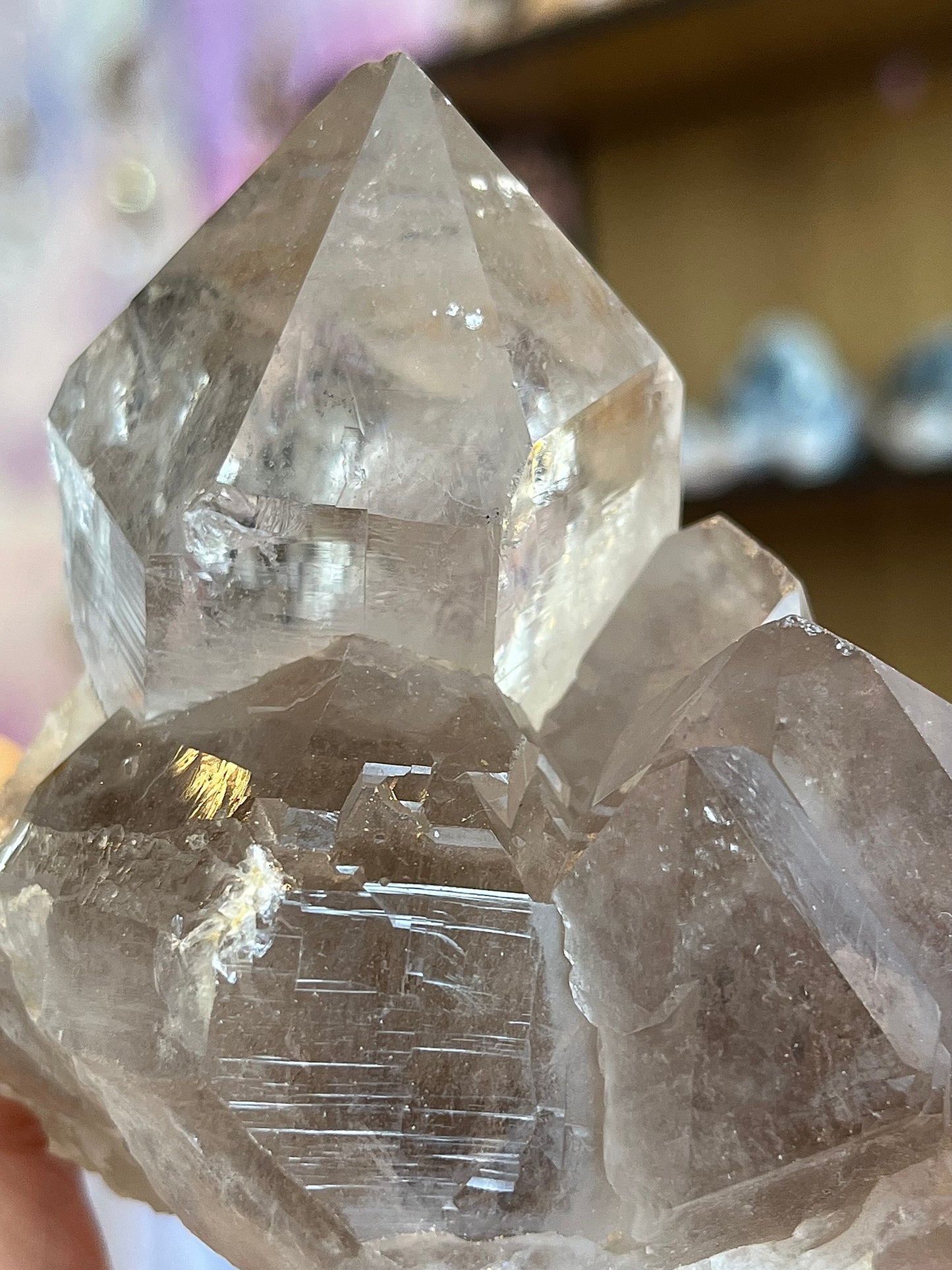 Smoky quartz cluster from Brazil