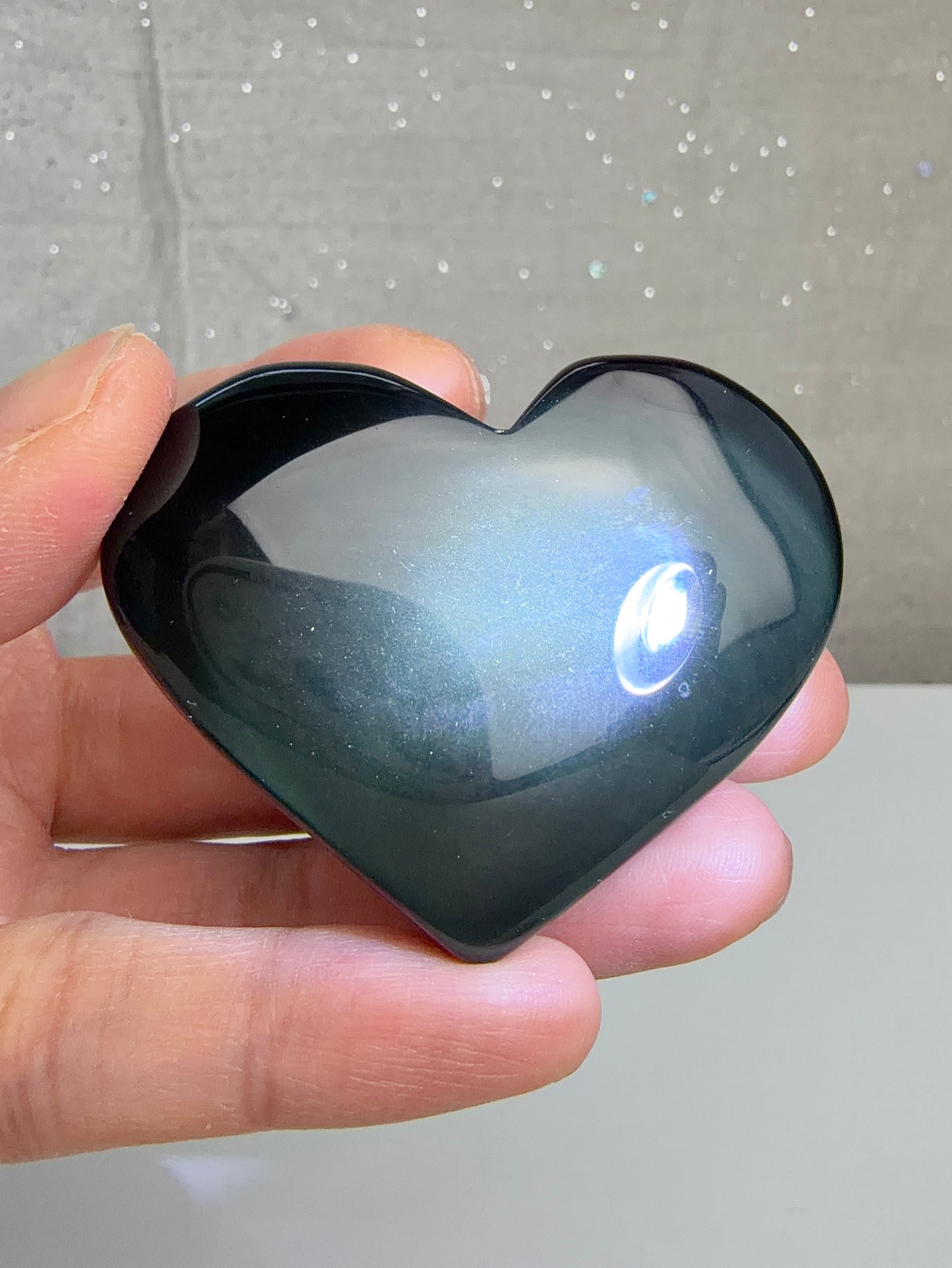 Regnbue obsidian Hjerte