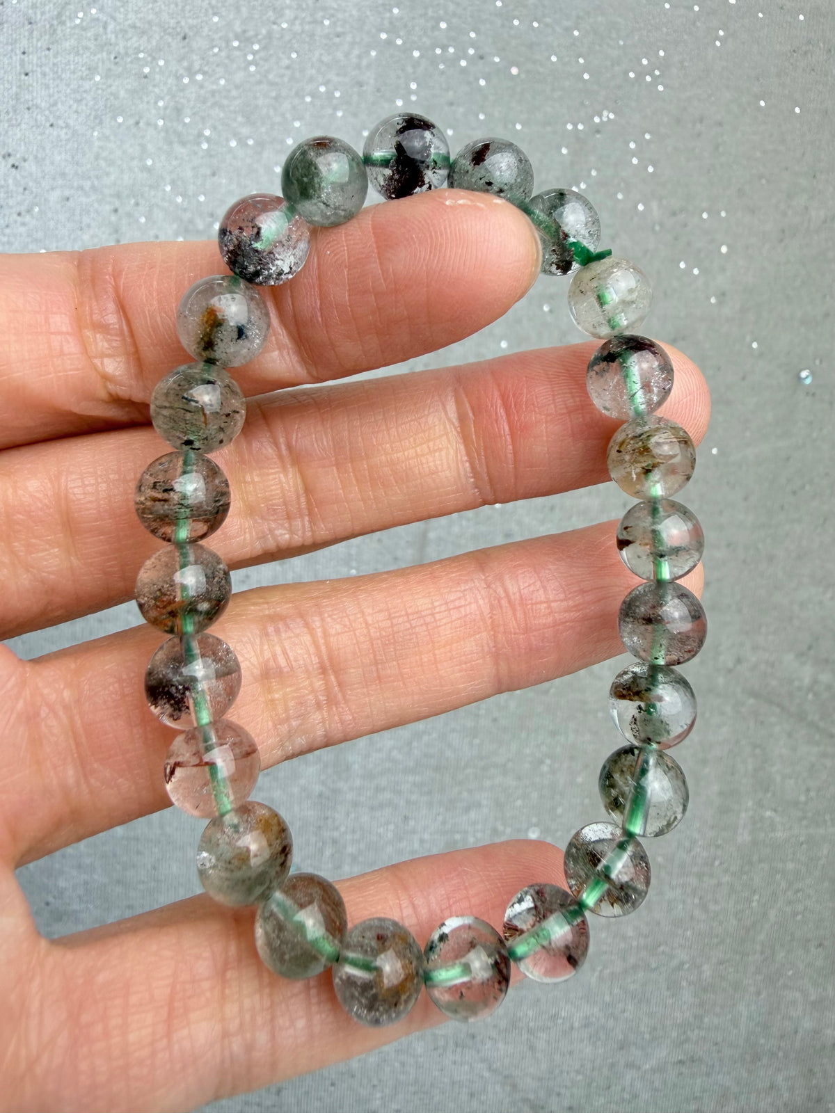 Garden quartz/Lodolite bracelet 7mm+