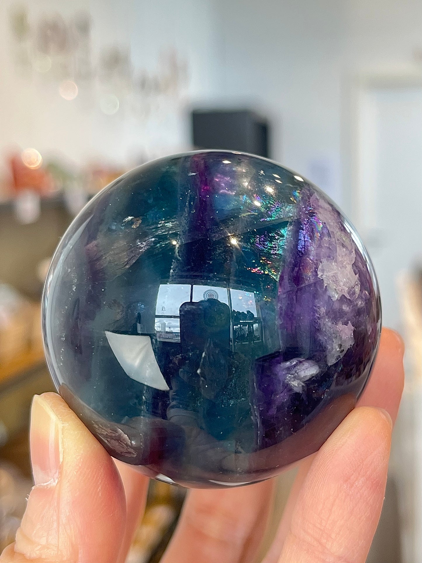 Rainbow Fluorite Sphere