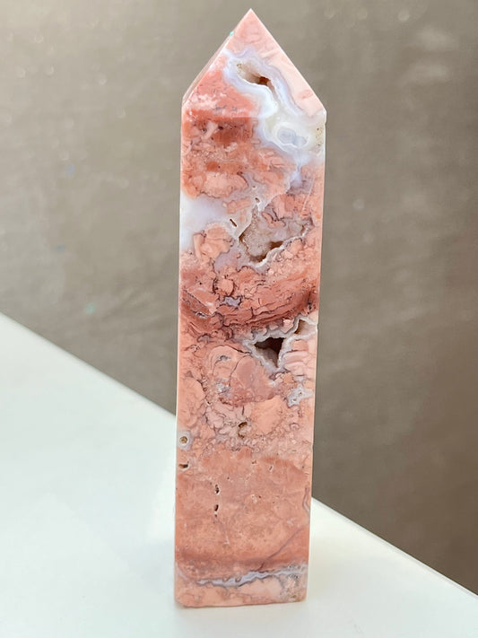 Rosa Agat tårn (Cotton Candy Agate)
