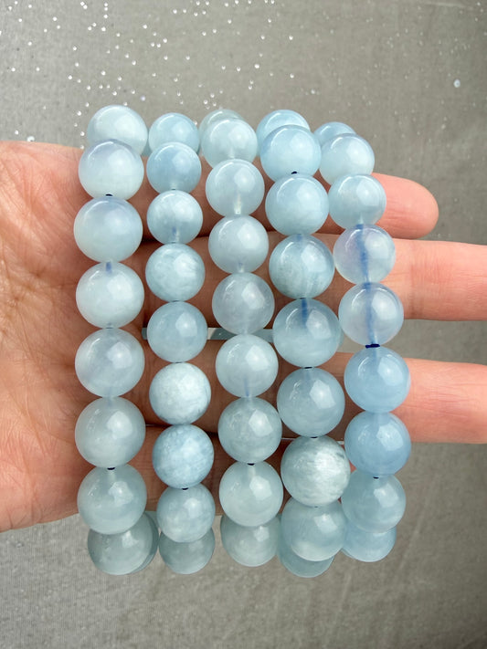 Akvamarin armbånd 10-11mm+